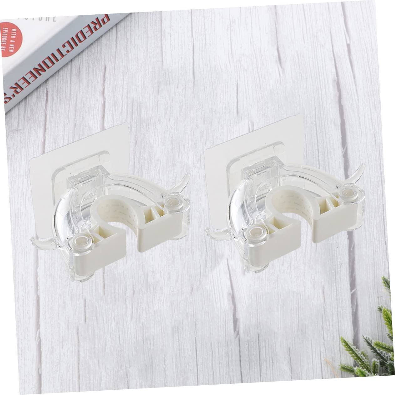 2pcs Multi function Mop Holder Wall Mount Broom Hanger Plastic Mop Clip for Home Kitchen Cleaning