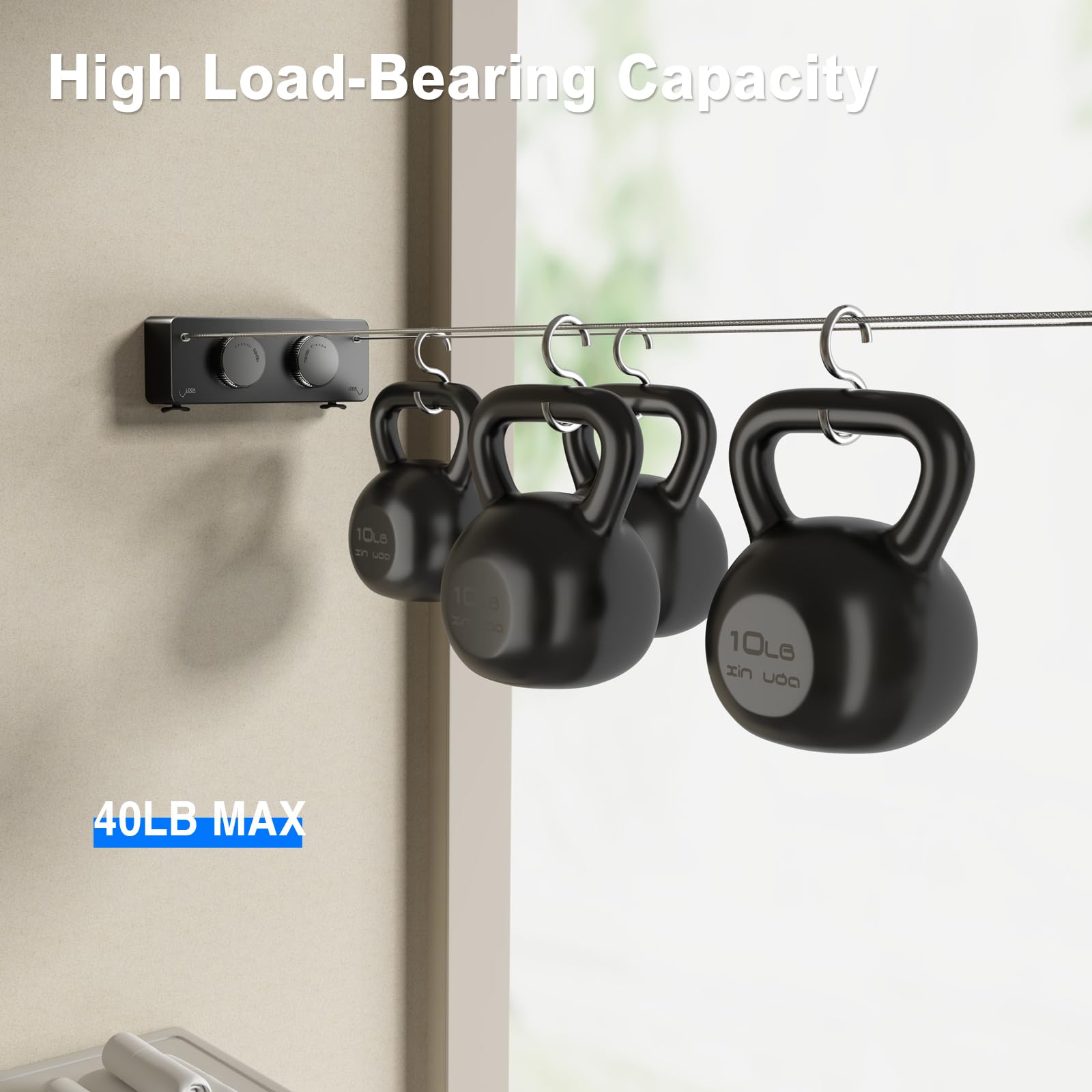 Retractable Twin Clothesline Indoor (27.6 Foot)
