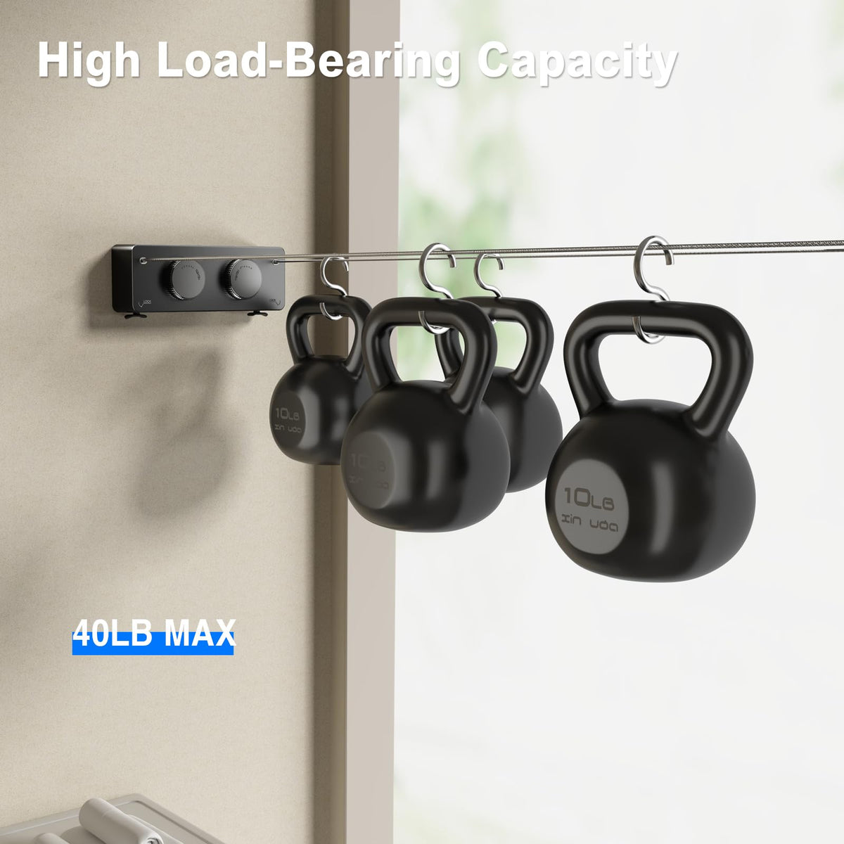 Retractable Twin Clothesline Indoor (27.6 Foot)