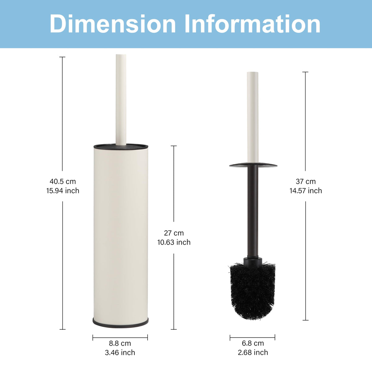 White Toilet Brush and Holder