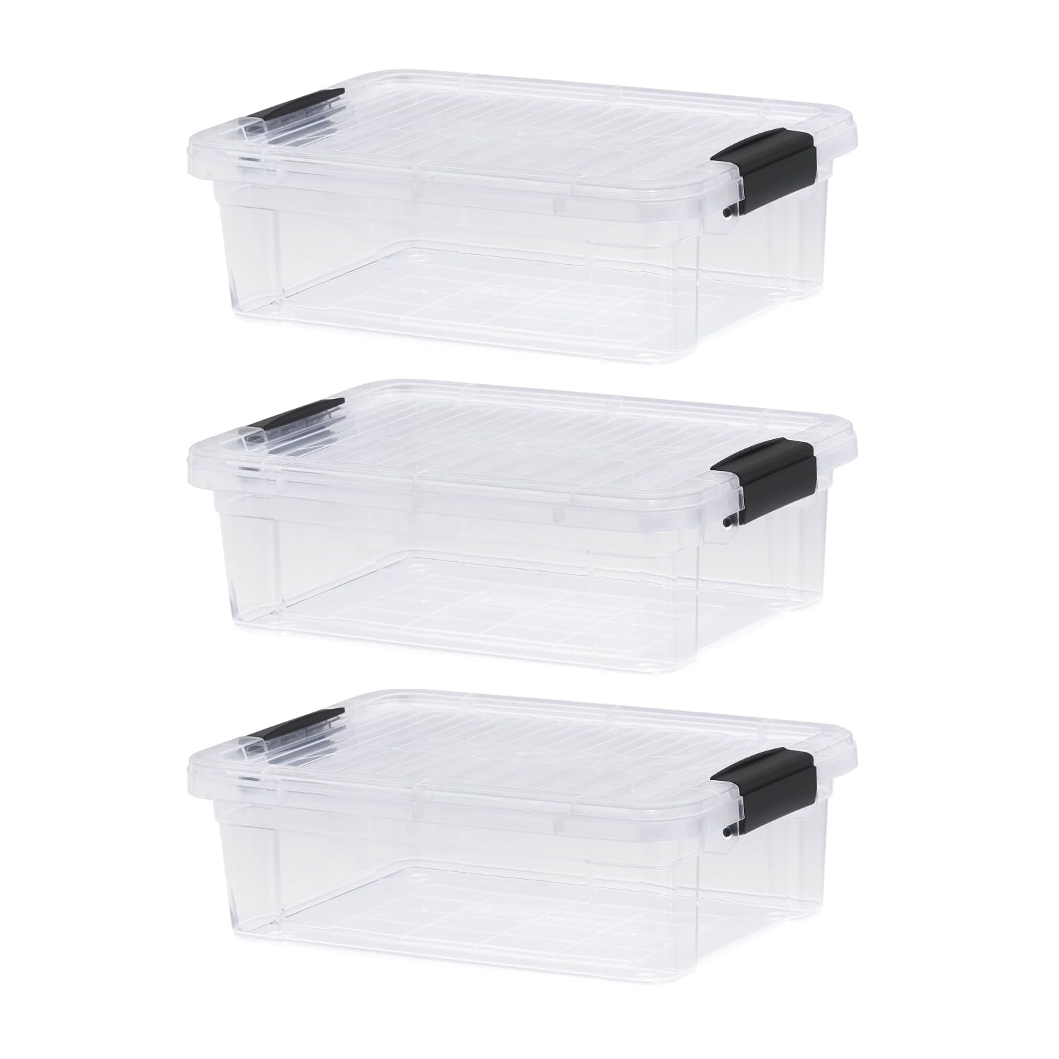 4.5 Quart Clear Plastic Storage Containers with Lids (3 Count)