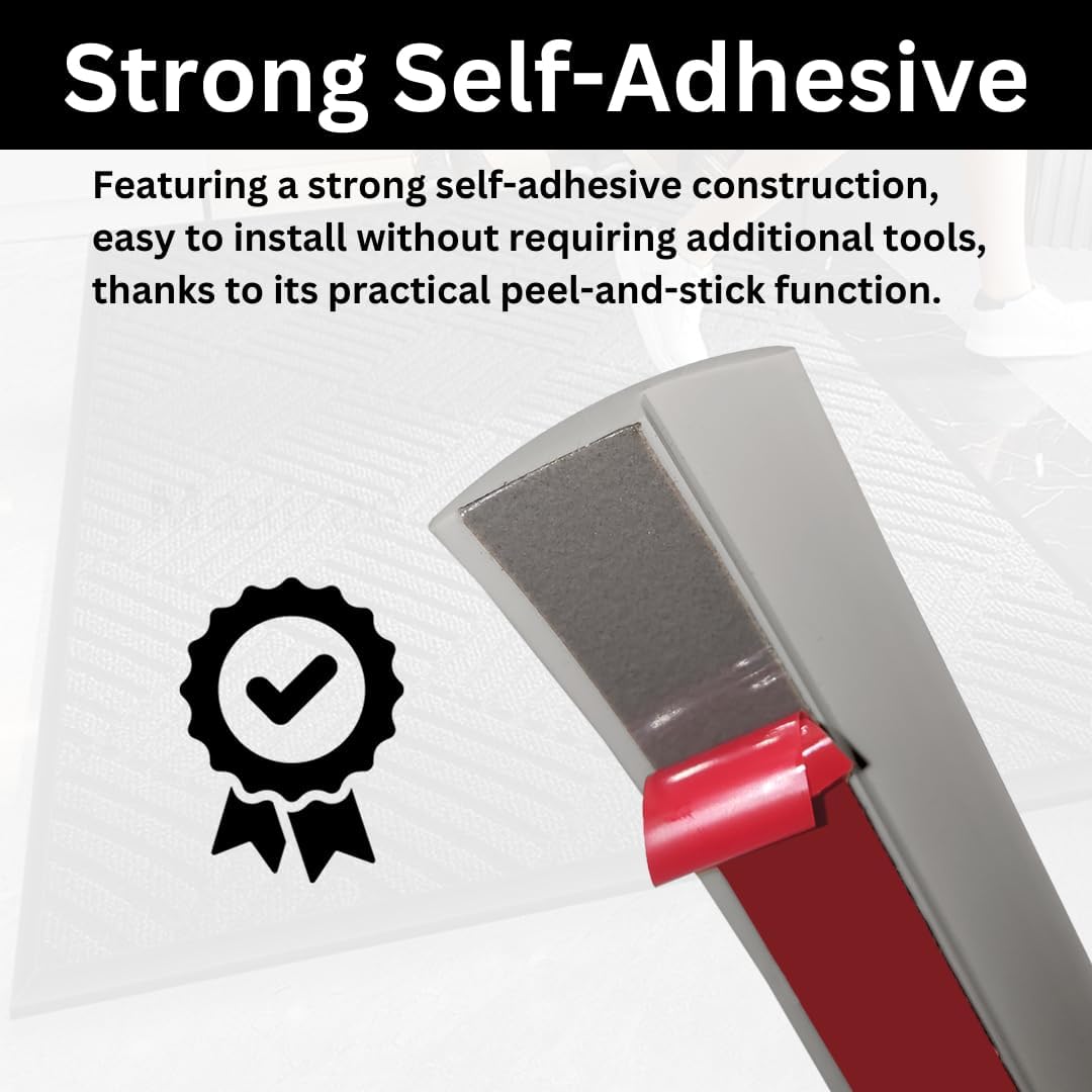 Floor Transition Strip Self Adhesive Carpet Wood Tile Vinyl Flooring Laminate Transition Cover Edge Trim Gap Doorway Threshold for Uneven Floors Heights Within 5 mm