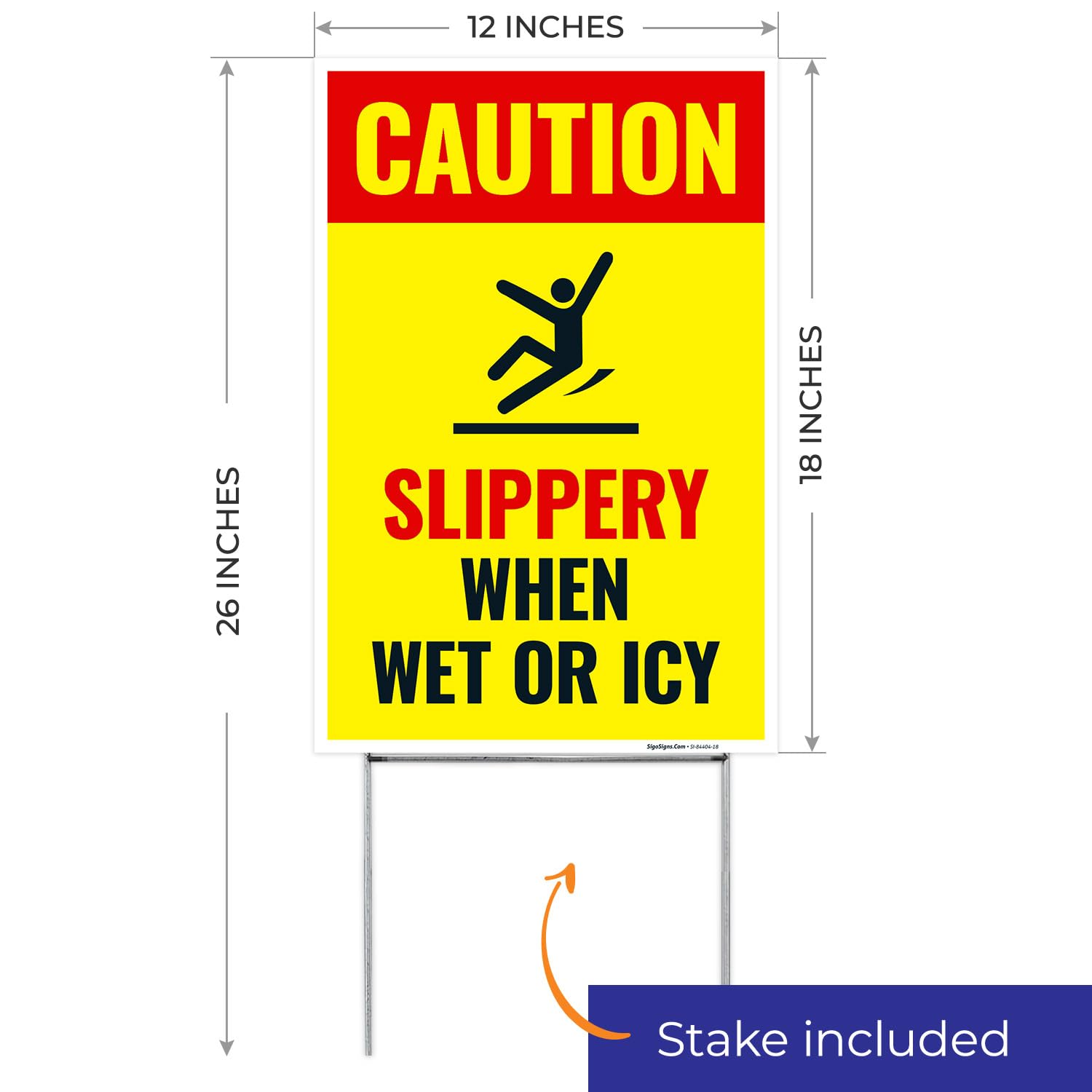 Caution Slippery When Wet or ICY Sign