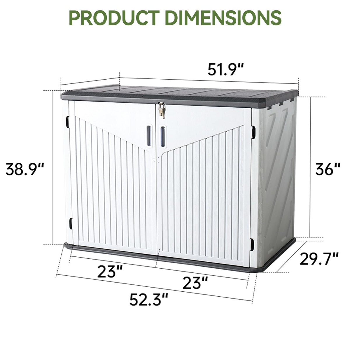 Outdoor Storage Cabinet 35 Cu.Ft Outdoor Trash Can Storage Shed