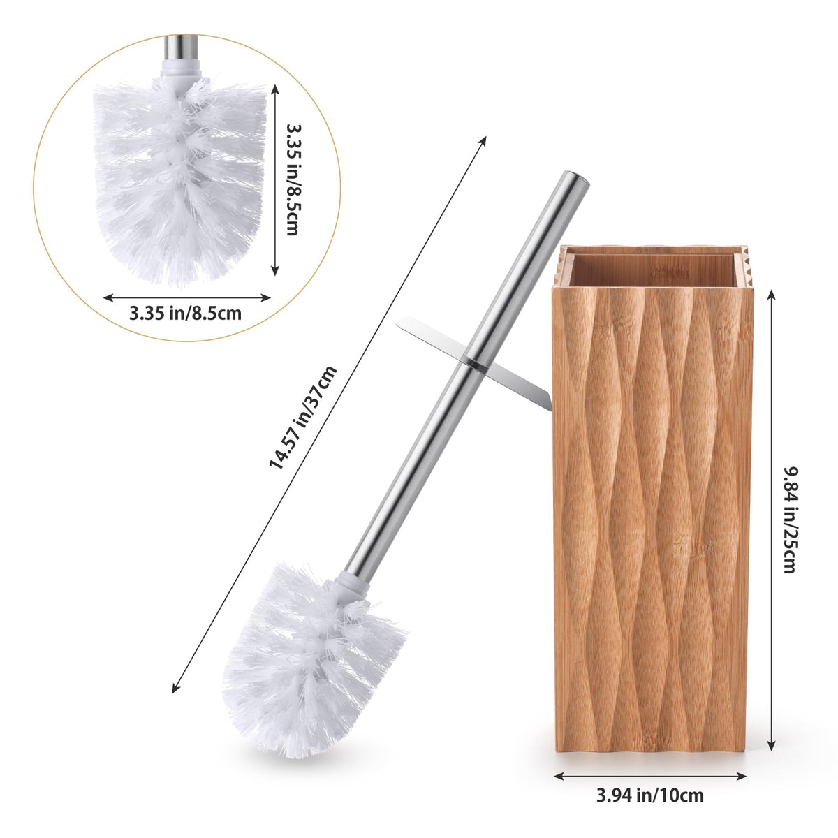 Bamboo Toilet Bowl Cleaner with Holder for All Toilet Types