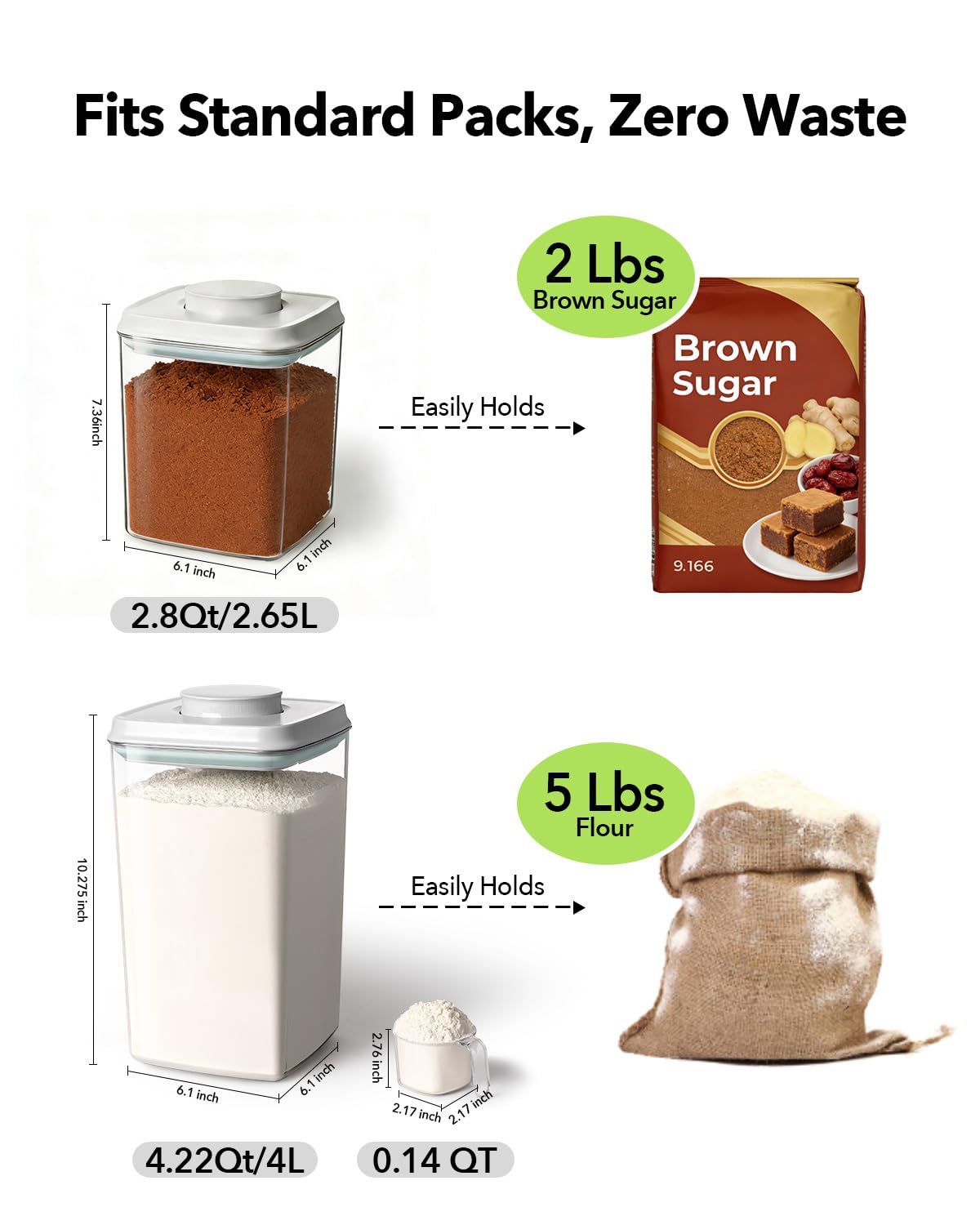 Airtight Food Storage Containers Set with One (2 Count)