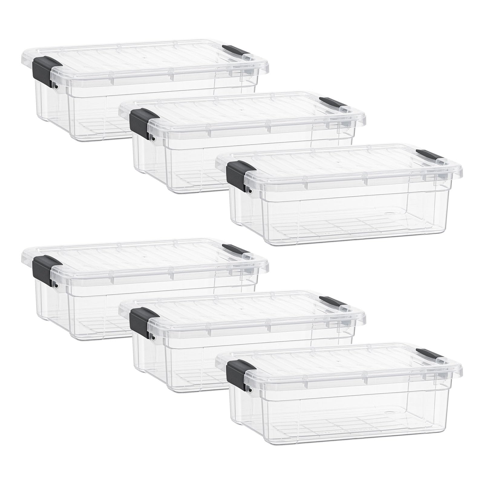 2.3 Quart Clear Plastic Storage Containers with Lids (6 Count)
