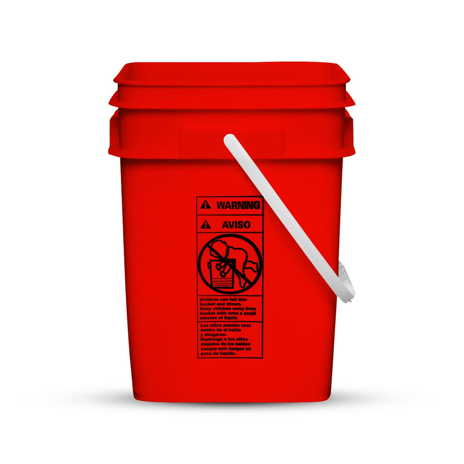 4 Gallon Square Food Grade Bucket Pail with Plastic Handles and Lid