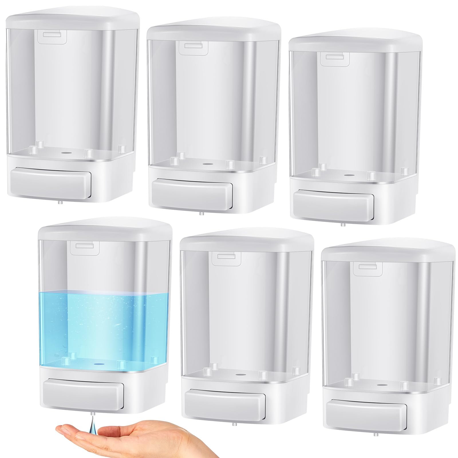 6 Pcs Wall Mounted Soap Dispenser (6 Count)