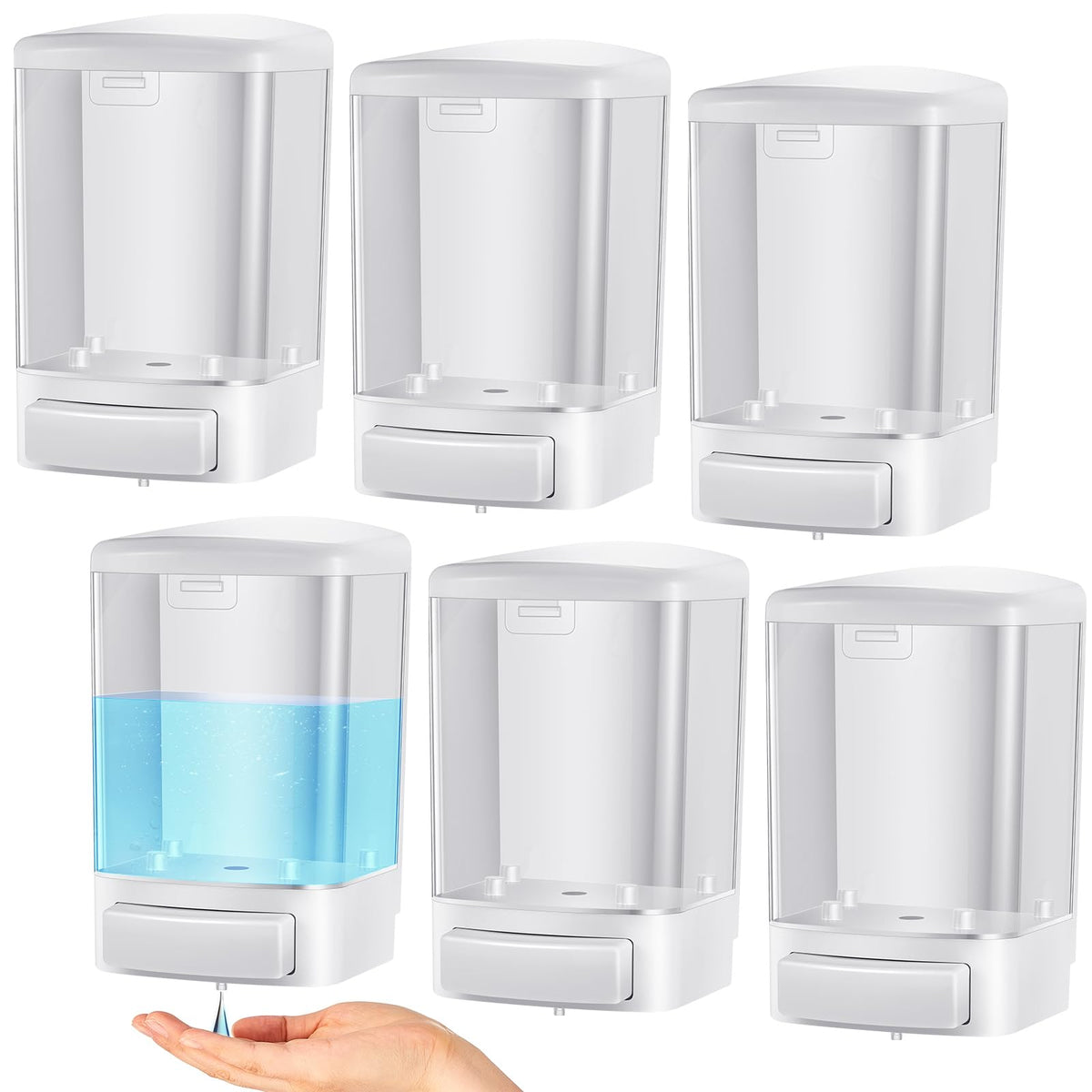 6 Pcs Wall Mounted Soap Dispenser (6 Count)