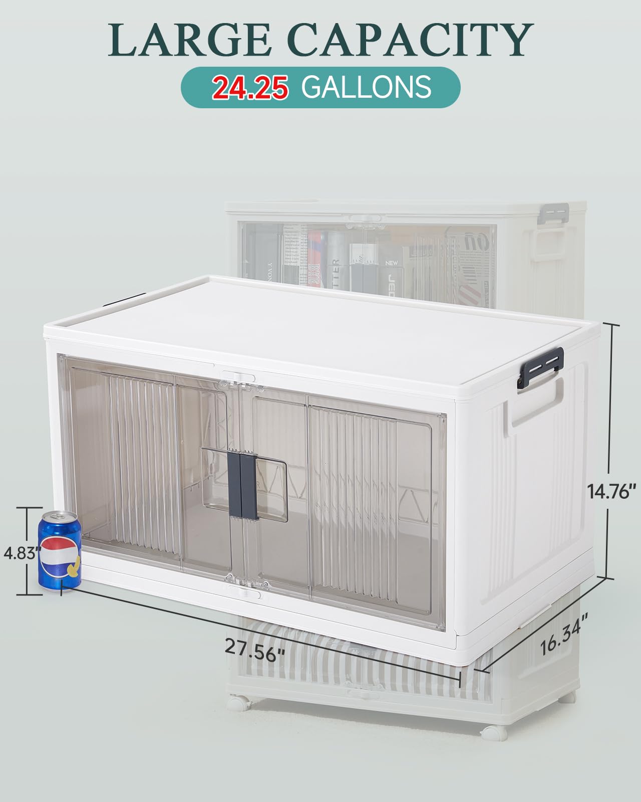 97QT Storage Bins with Lids for Closet