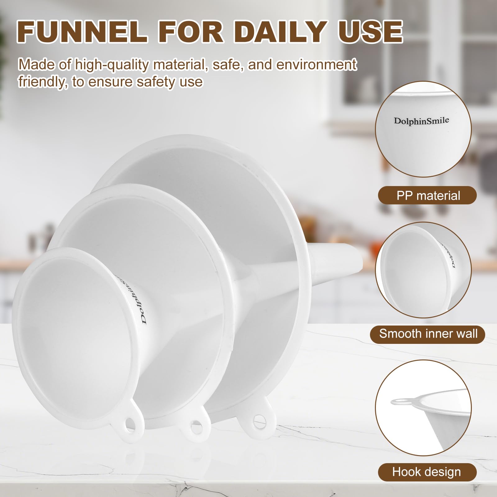 Plastic Kitchen Funnel Set of 3 (3 Count)