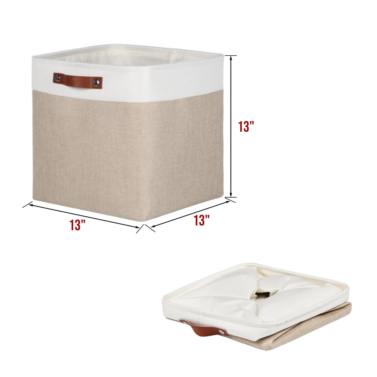 Fabric Cube Storage Baskets for Shelves 13 Inch (4 Count)
