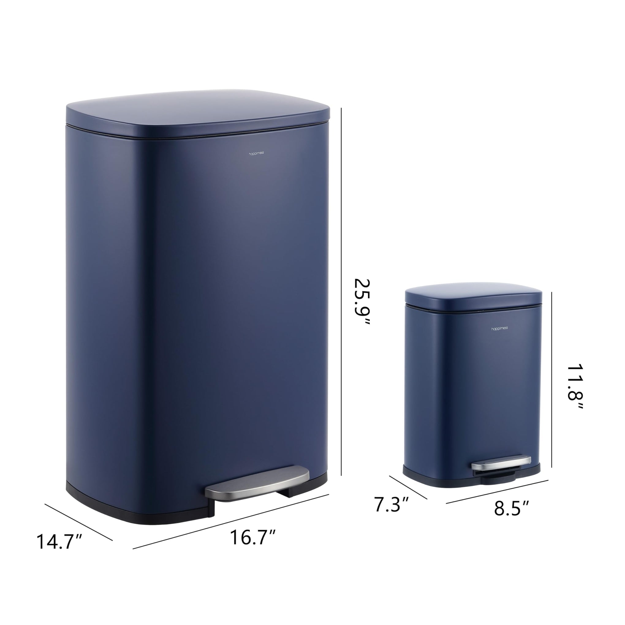 Connor 2 Piece Iron Trash Can (2 Count)