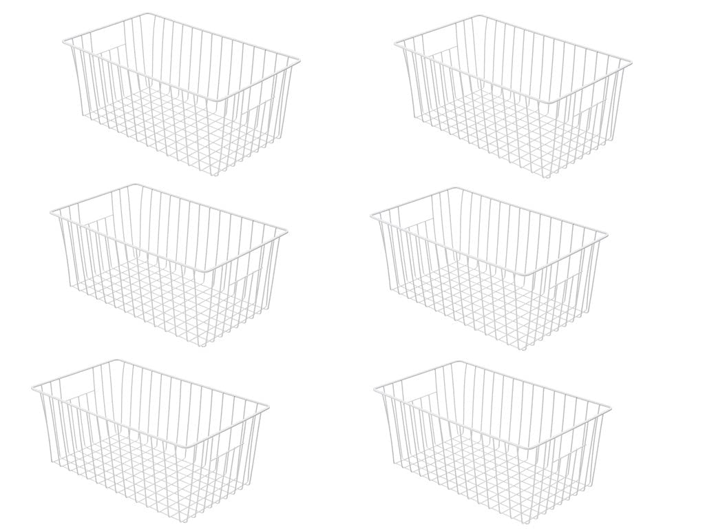 16inch Freezer Wire Storage Organizer Baskets (6 Count)