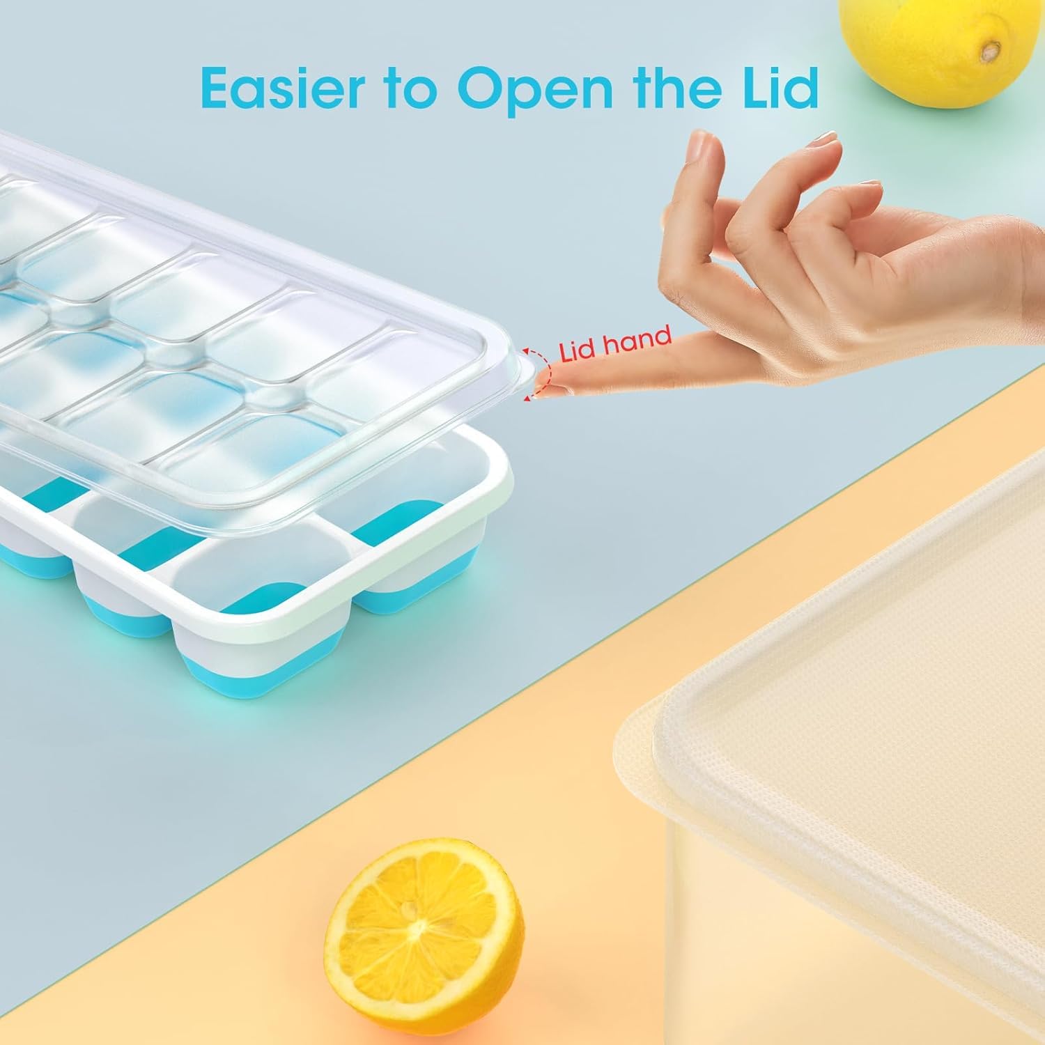 Ice Cube Tray with Lid and Bin (56 Count)
