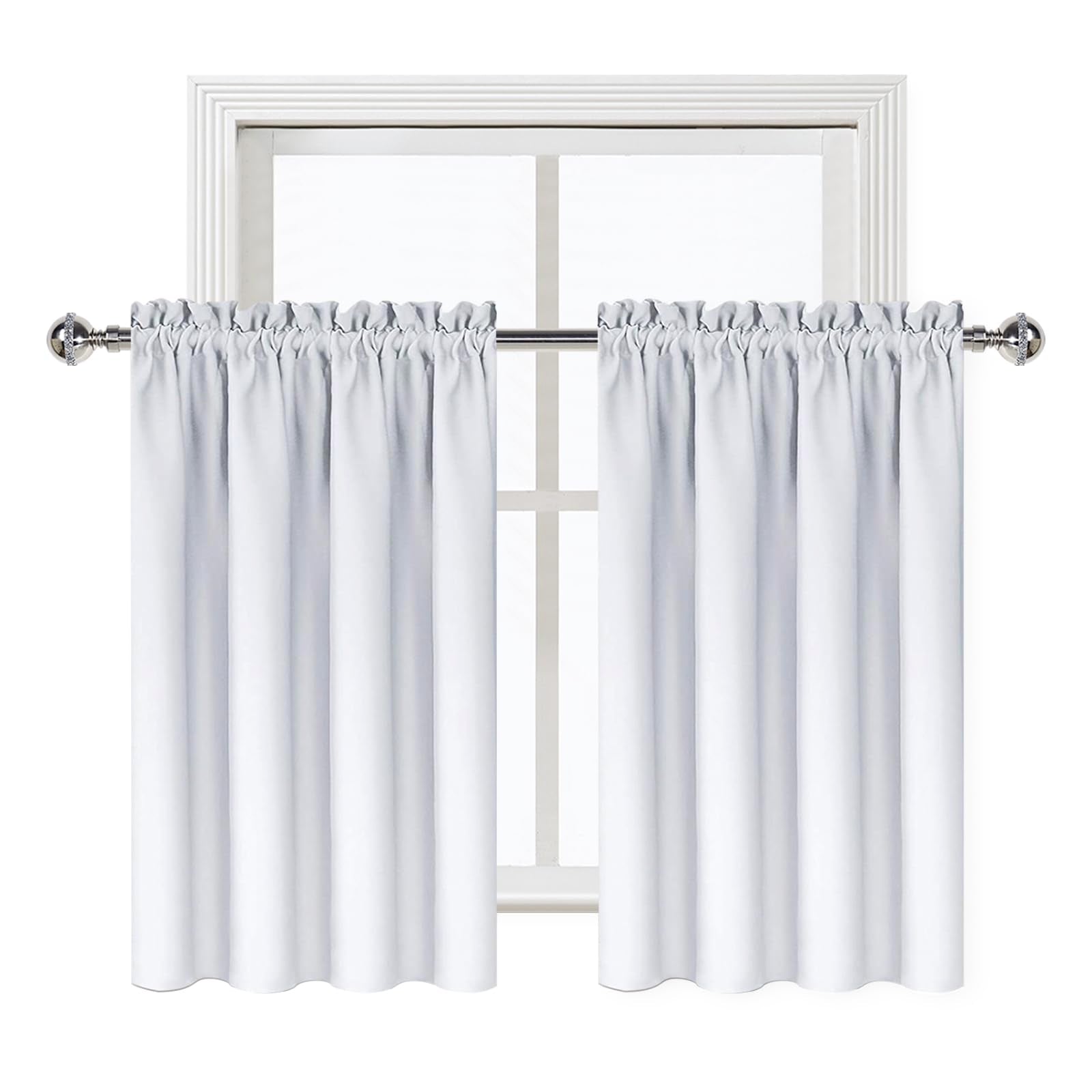 Short Blackout Curtains 42 x 36 Inch Long for Kitchen RV Bunk 2 Panels (2 Count)