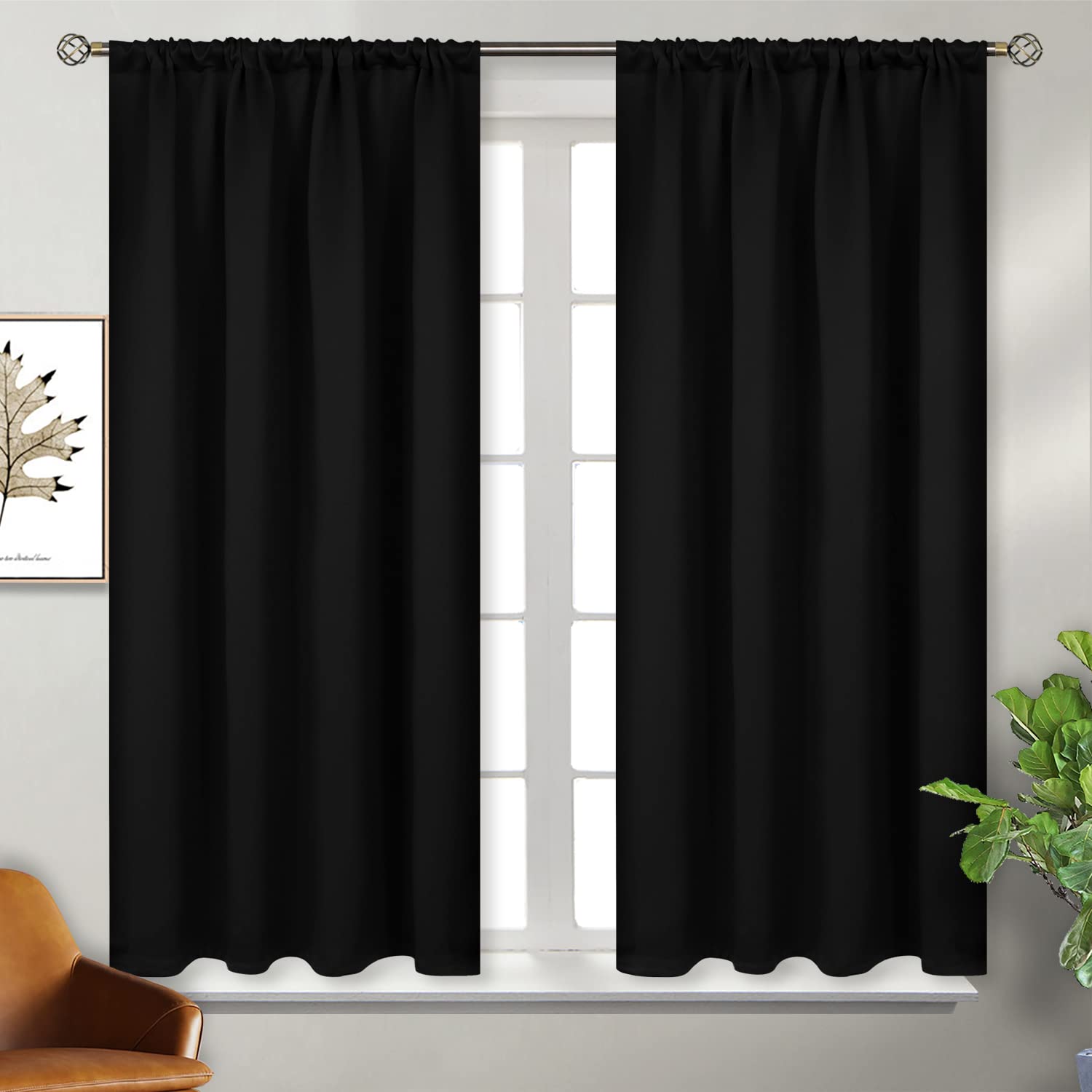 Black Out Curtains 54 Inches Long for Bedroom