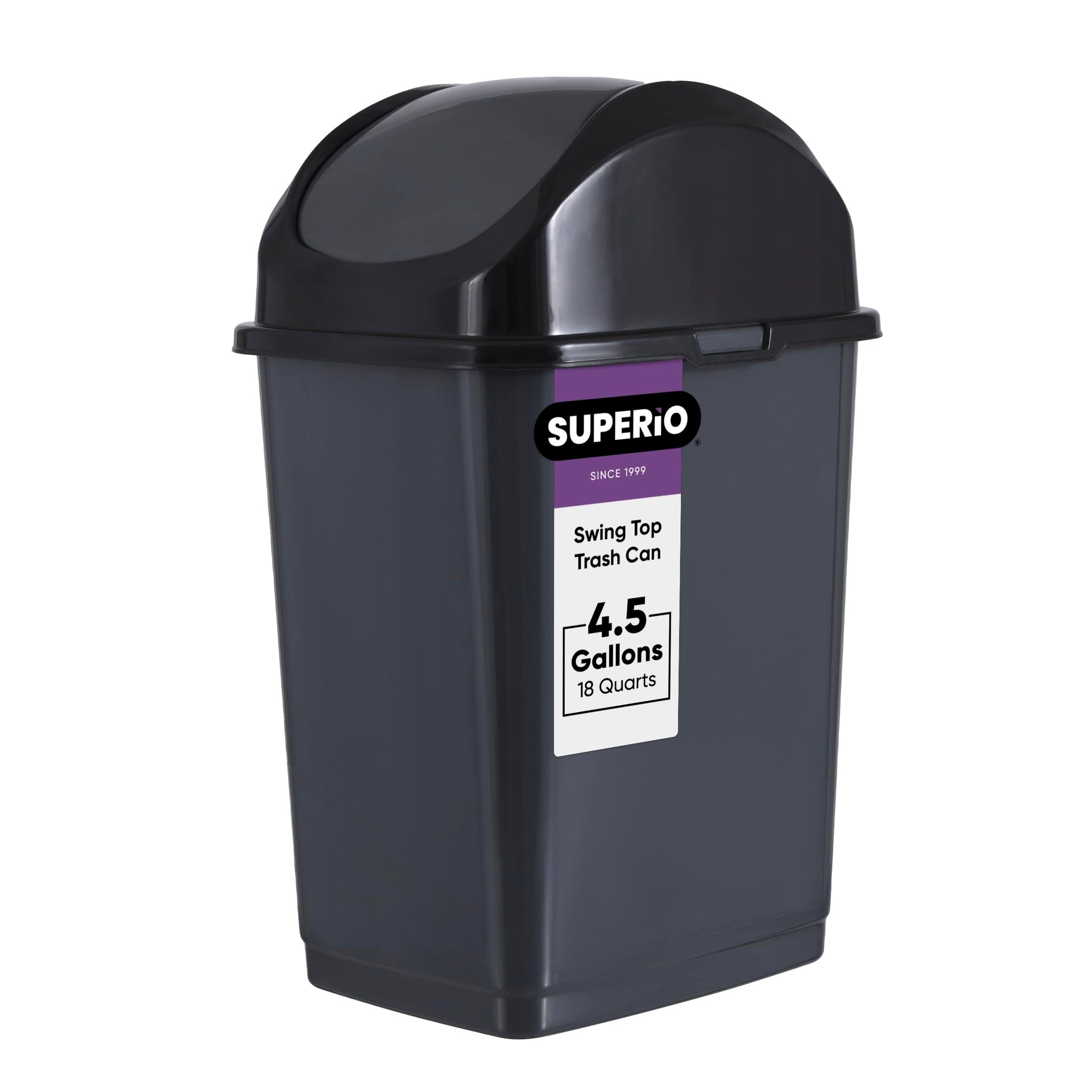 Medium Trash Can with Lid 4.5 Gallon Plastic Swing Top Garbage Can Slim Waste Bin for Under Sink
