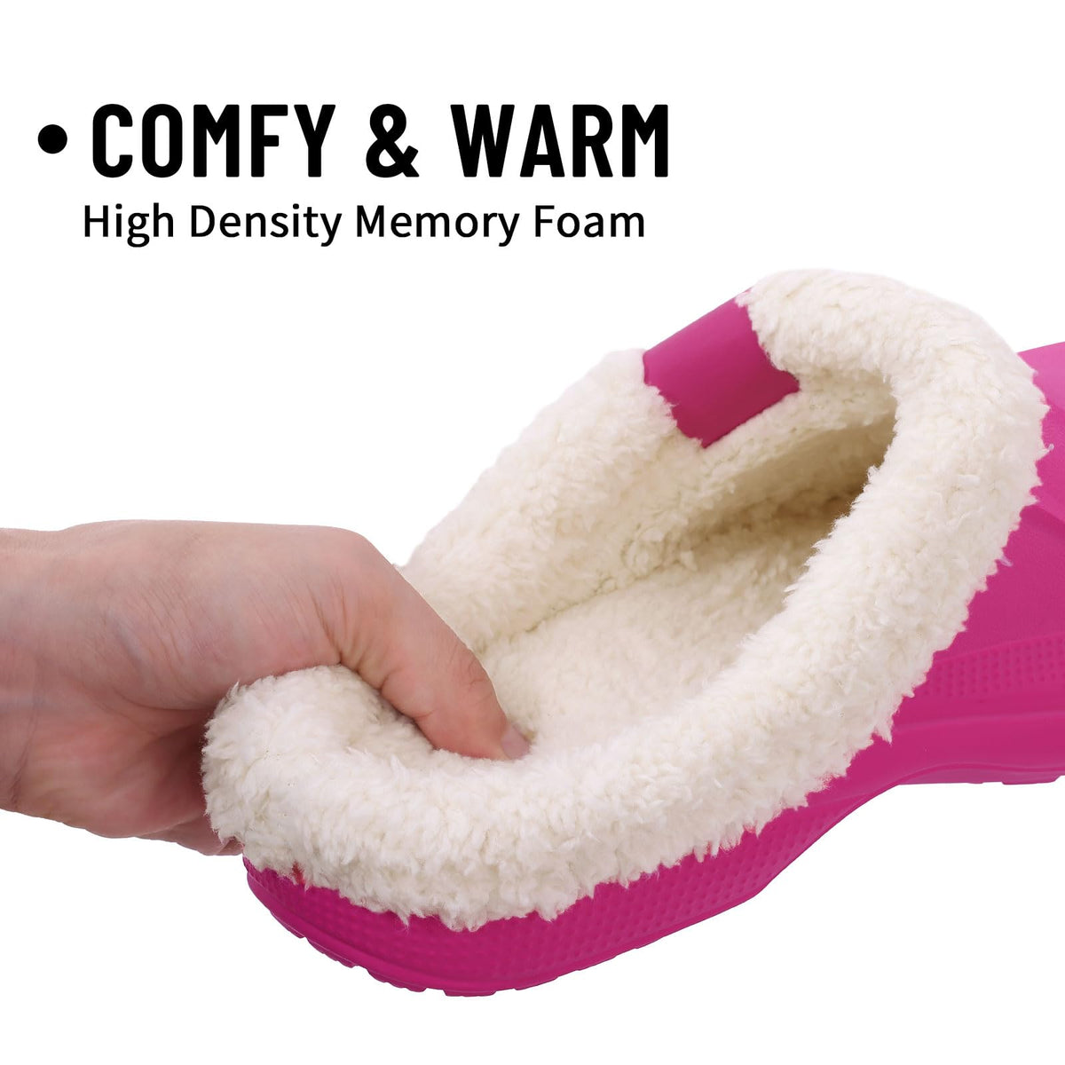 Fur Lined Clogs for Women & Men Fuzzy Slippers with Memory Foam
