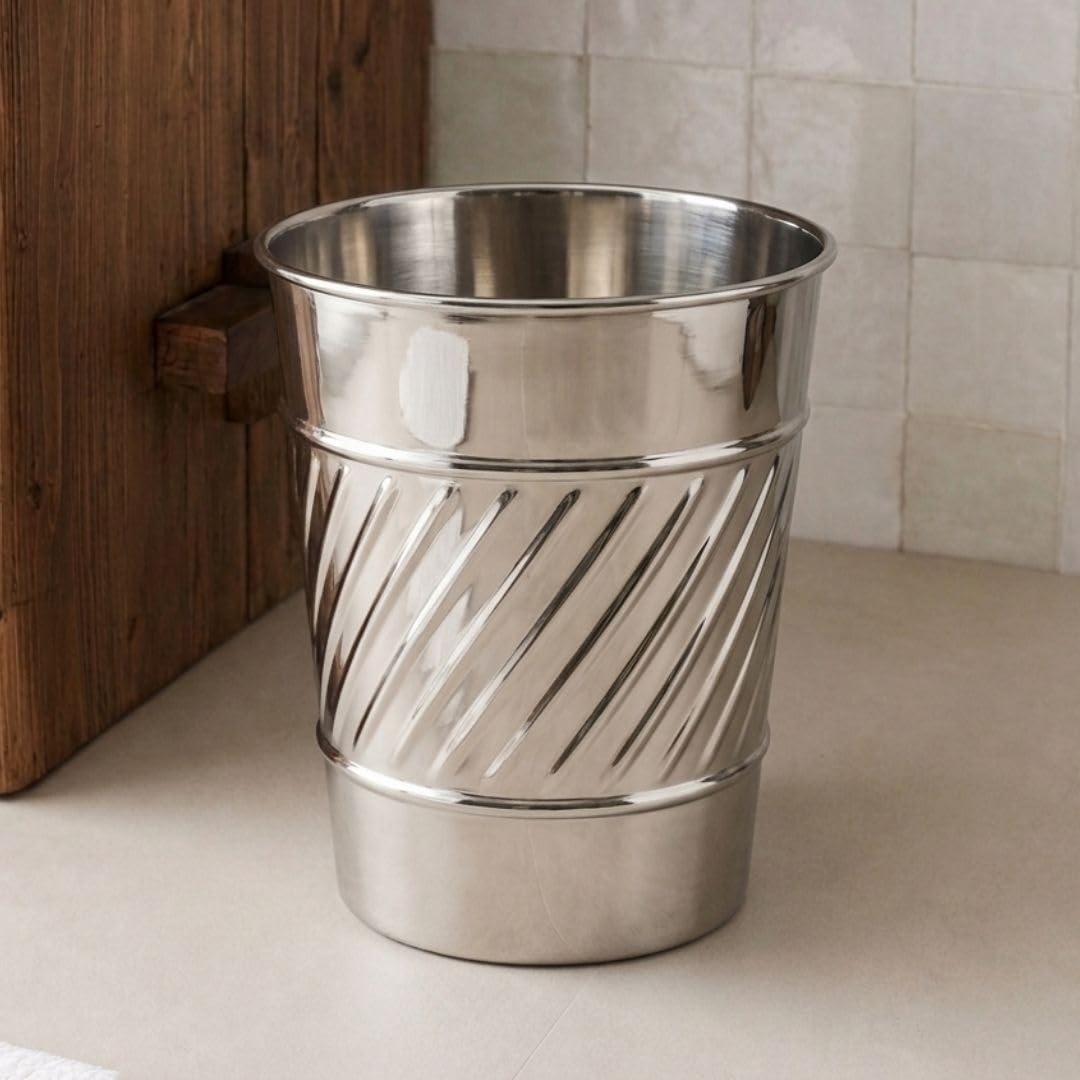 Metal Bathroom Trash Can