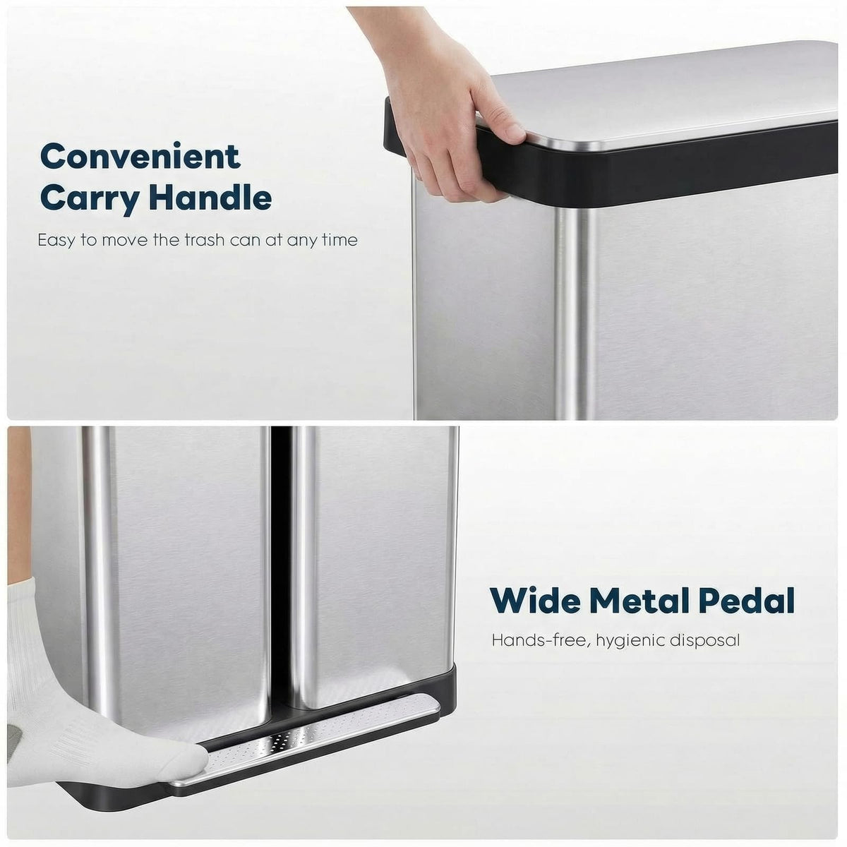 16 Gallon Dual Compartment Trash Can