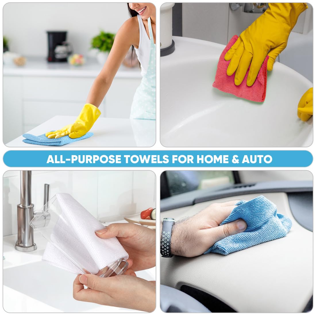 White Microfiber Cleaning Cloth Roll (55 Count) - ModHome Supplies