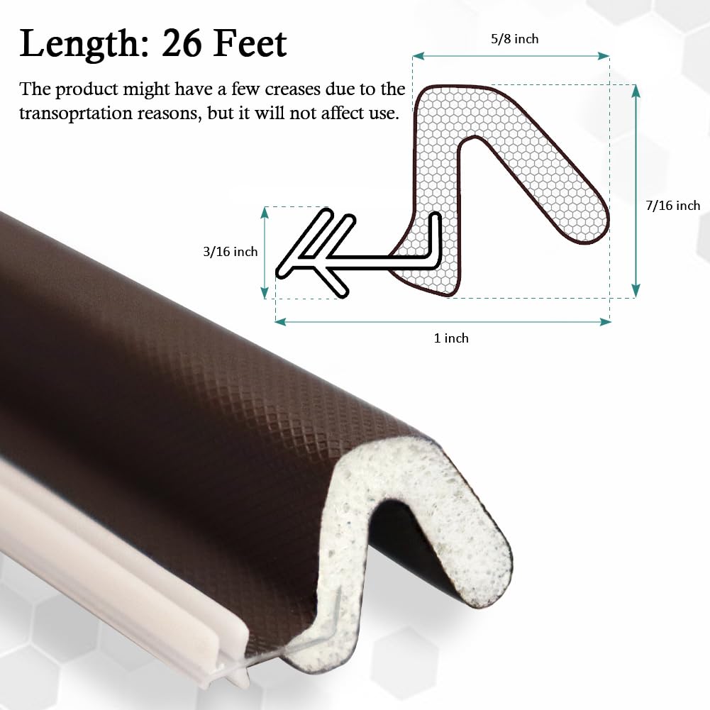 Kerf Weather Stripping for Door Seal Strip (26 Foot)
