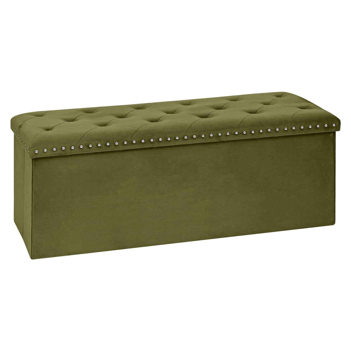 Velvet Storage Ottoman Bench
