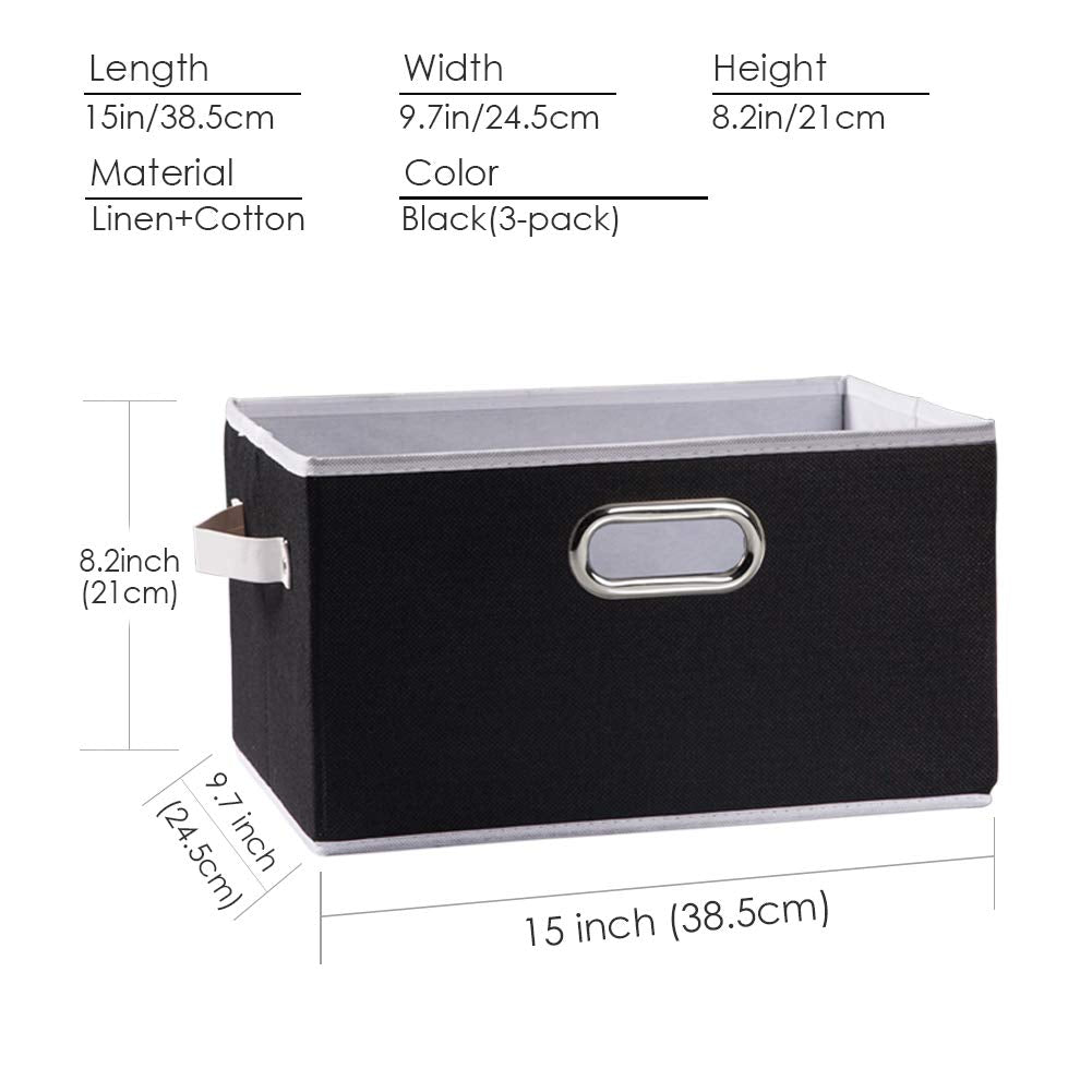 Large Collapsible Storage Bins for Closet [5 (5 Count)