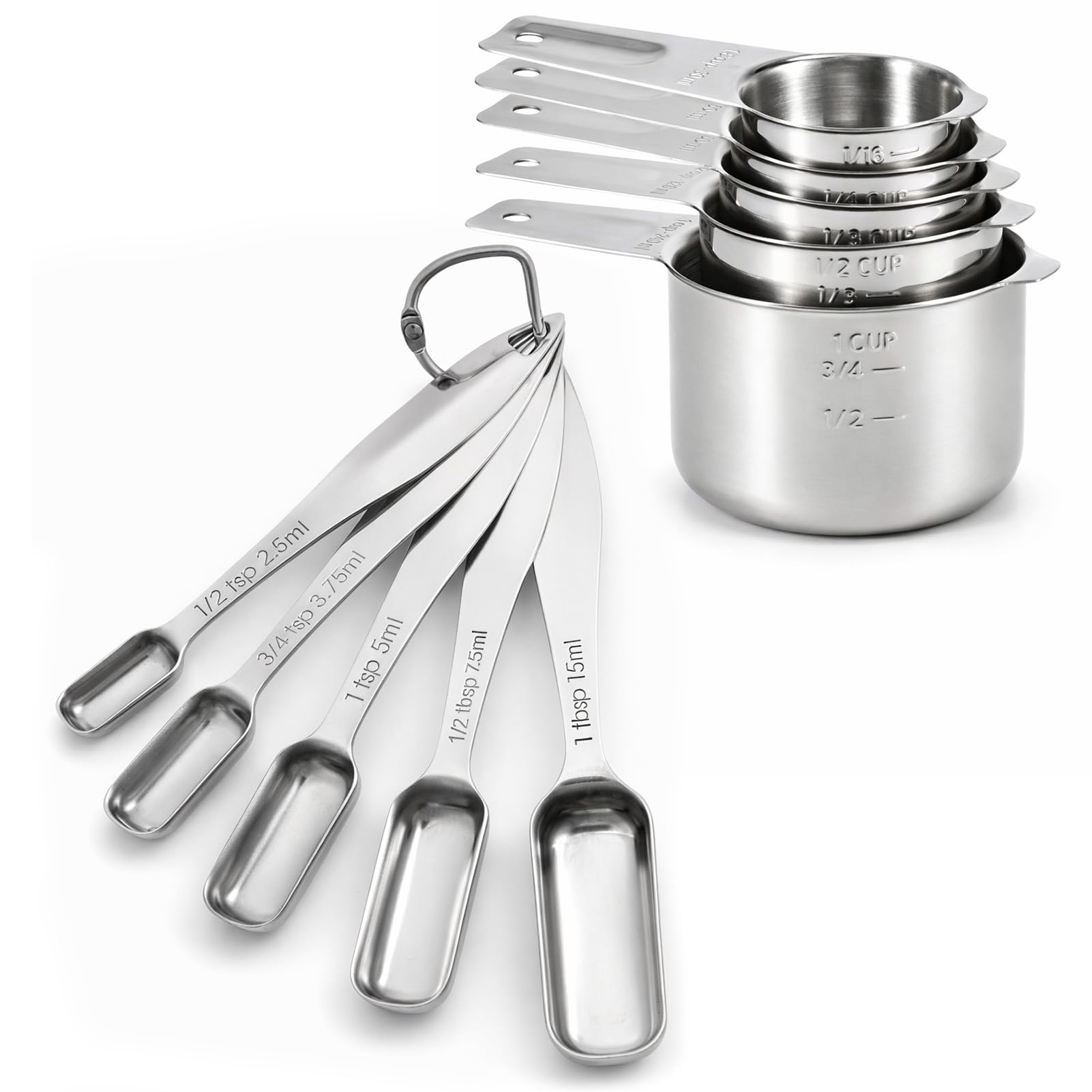 Stainless Steel Measuring Cups and Spoons Set of 10 (10 Count)