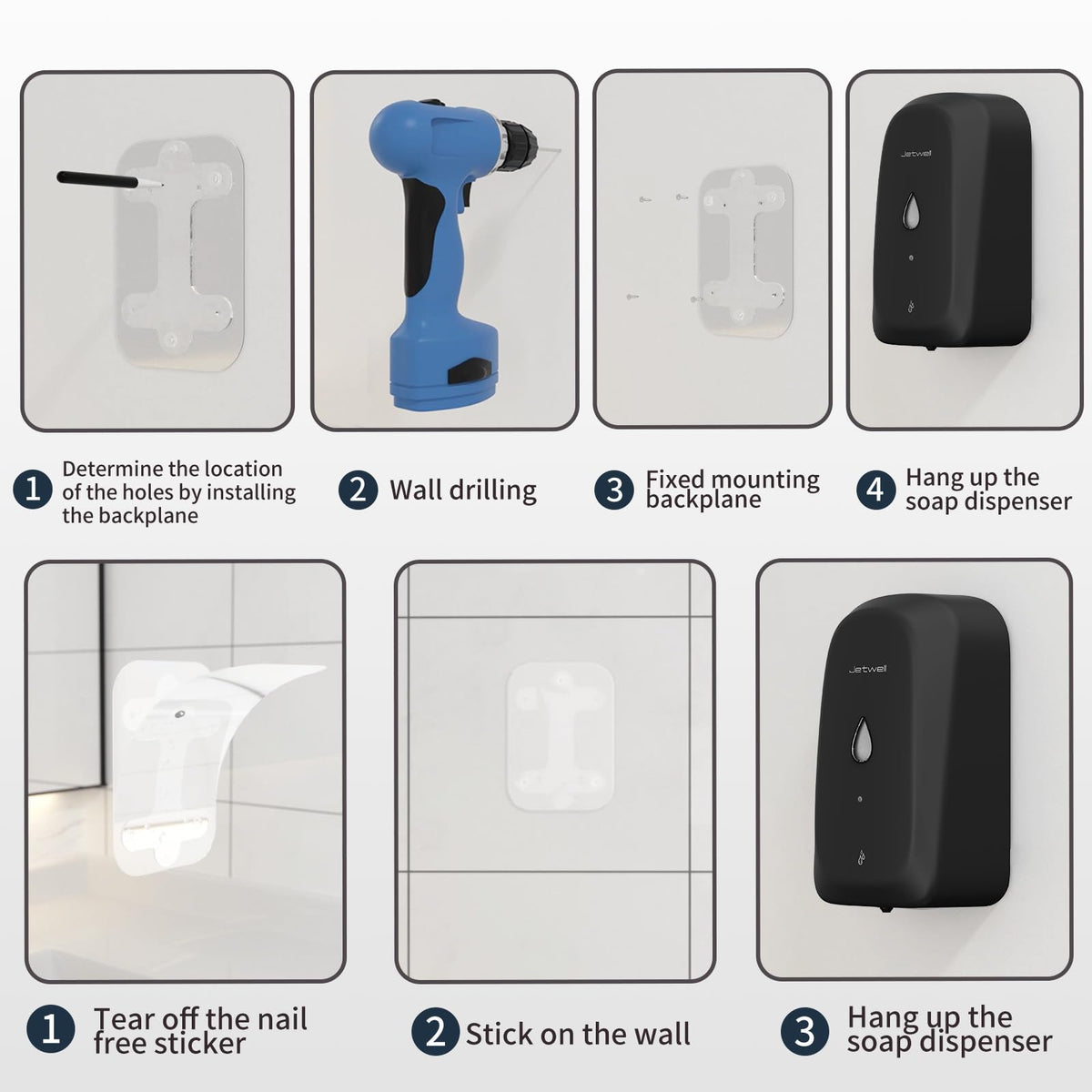 Touchless Wall Mount Stainless Steel Soap Dispenser 34OZ