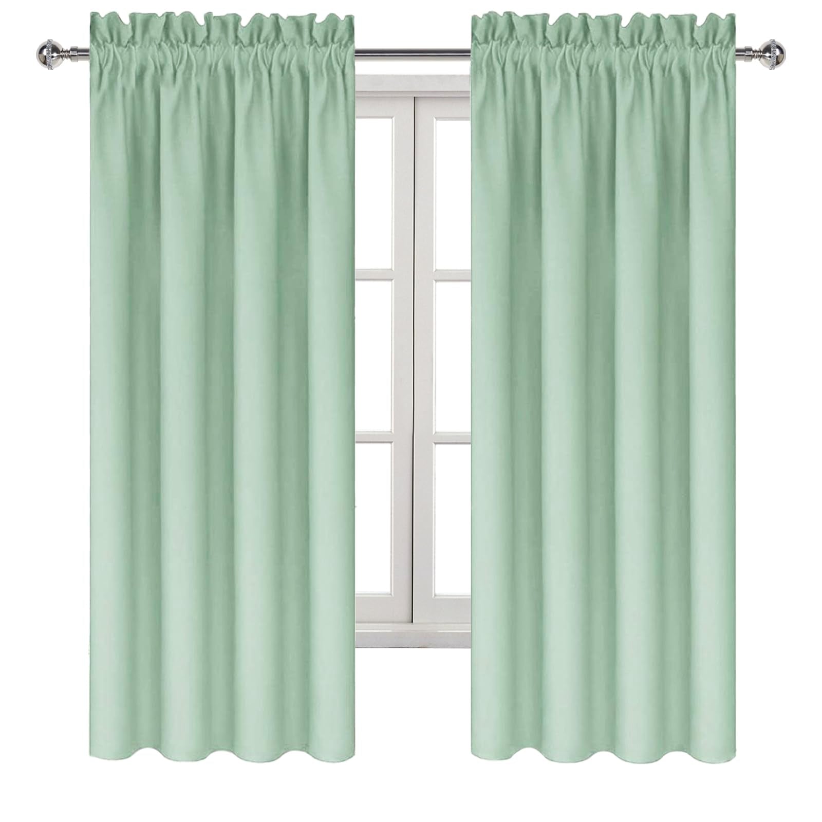 Blackout Curtains for Bedroom Living Room 38 x 63 Inch Long 2 Panels (2 Count)