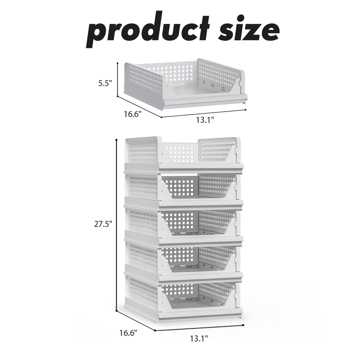 5 Pack Stackable Storage Bins (5 Count)