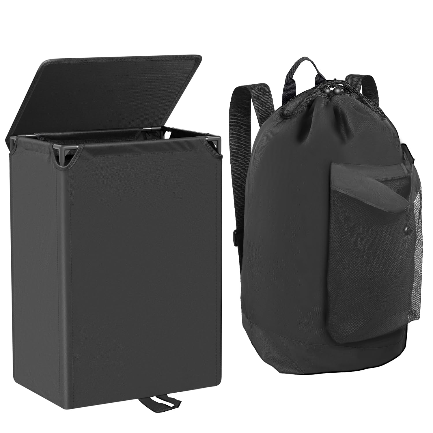 60L 2-in-1 Laundry Hamper with Waterproof Laundry Backpack