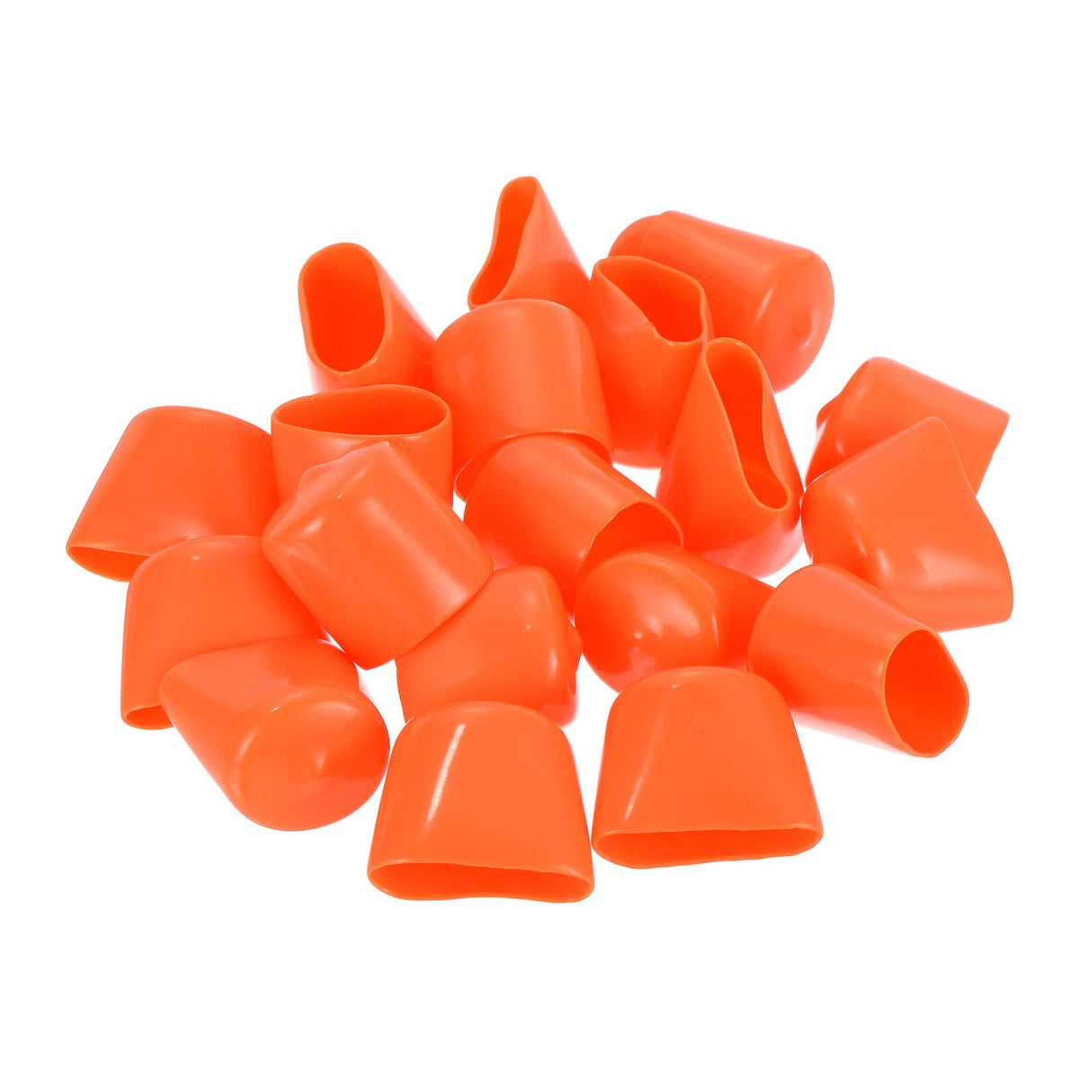20pcs Rubber End Caps 25mm ID Vinyl Round Tube Bolt Cap Cover Screw Thread Protectors Orange
