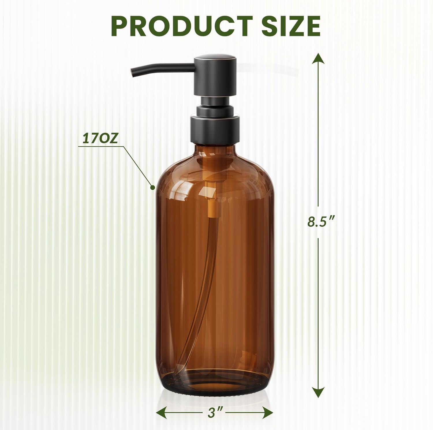 Amber Glass Soap Dispensers (2 Count)