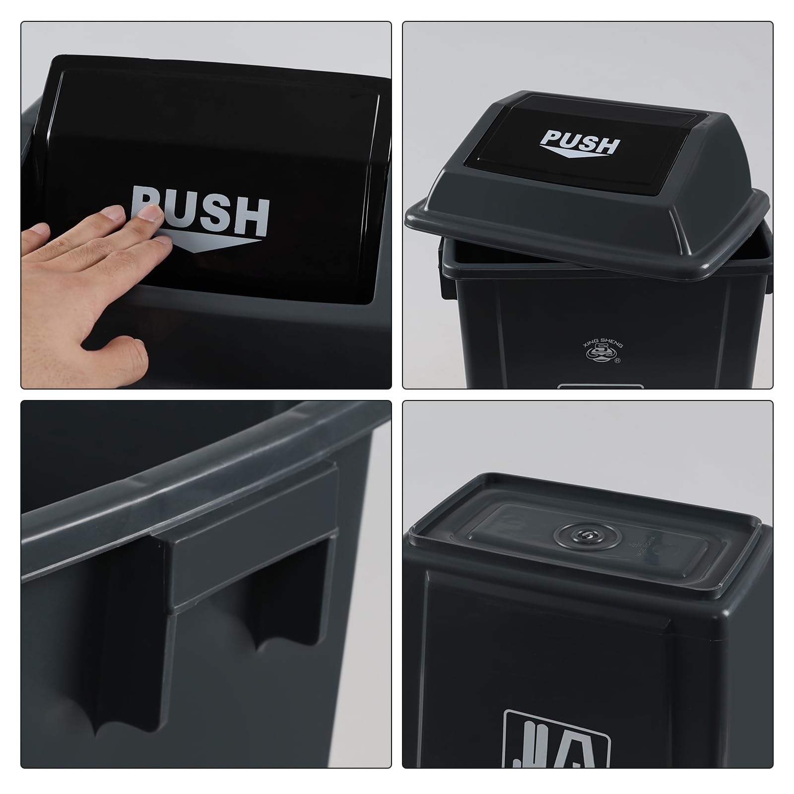 8 Gallon Plastic Small Trash Can with Swing Lid (4 Count)