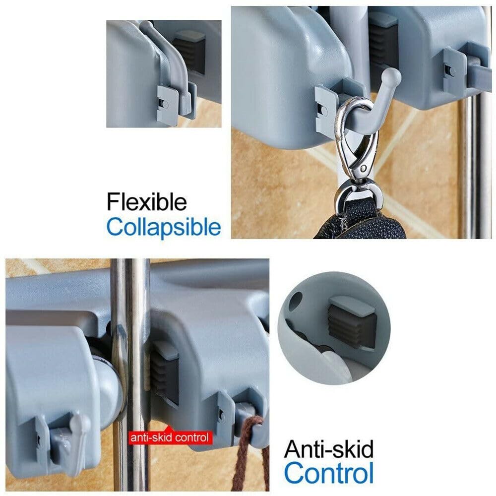 Broom Holder Wall Mount and Garden Tool Organizer