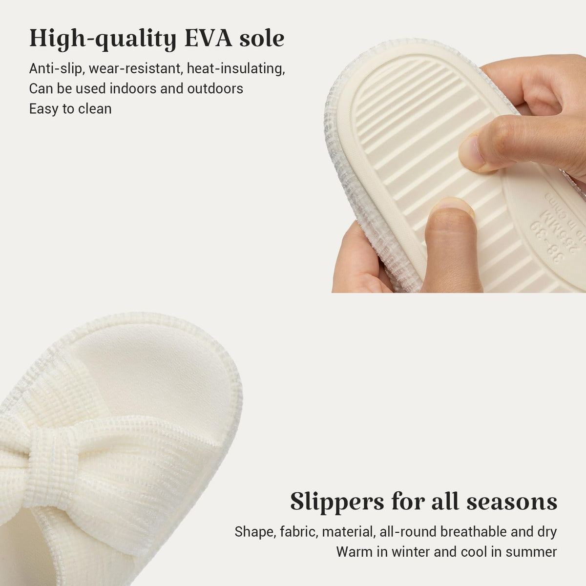 Slippers for Women Memory Foam House Bedroom Bow Crossbands Pearlescent Slipper Shoes Comfy Trendy Gift Slippers White Size 9 10 8.5