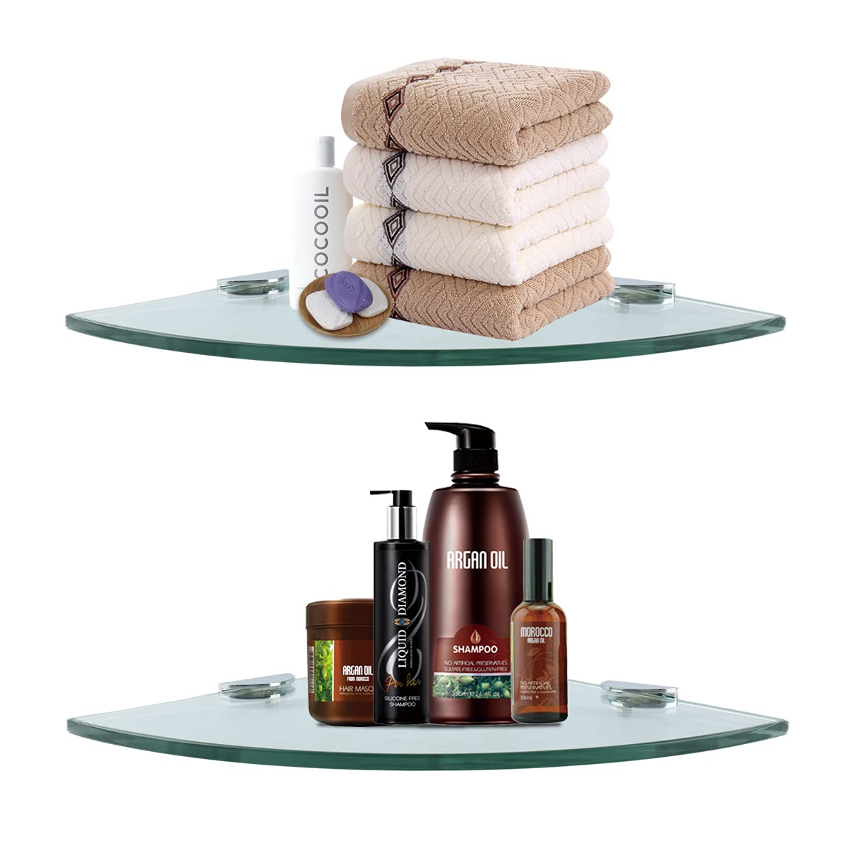 Corner Glass Shower Caddy 2 Pack 8MM (2 Count)
