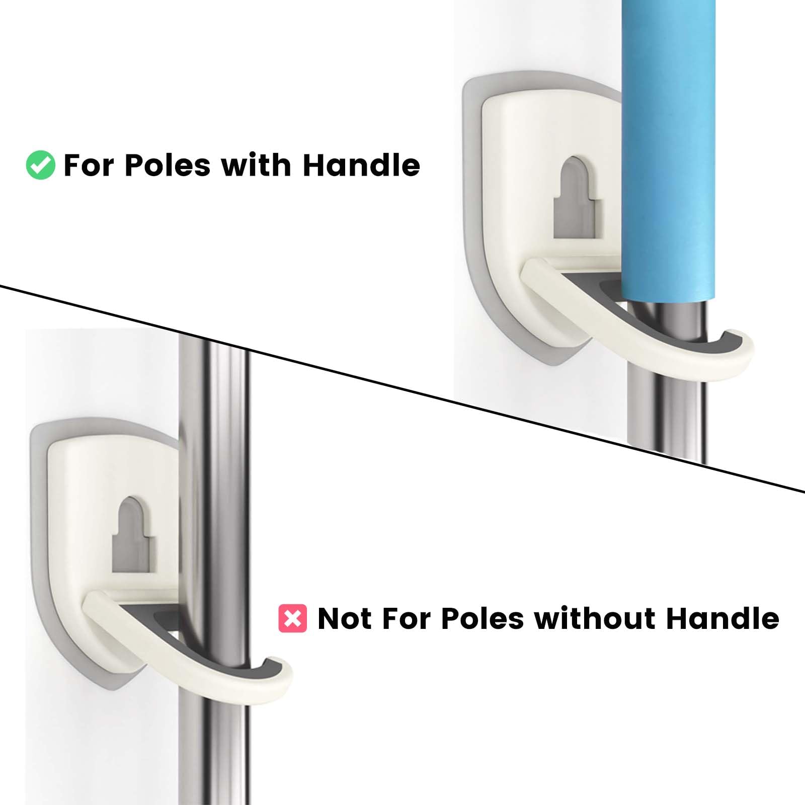 Broom Holder Wall Mount Self Adhesive (4 Count)