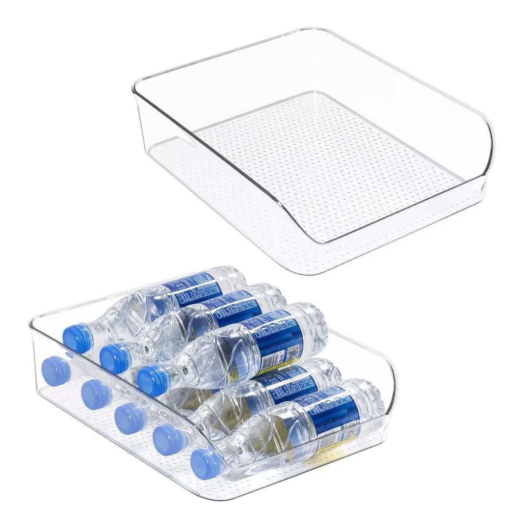 2 Pack Water Bottle Organizer Refrigerator Organizer Bins and Clear Storage Bins for Fridge