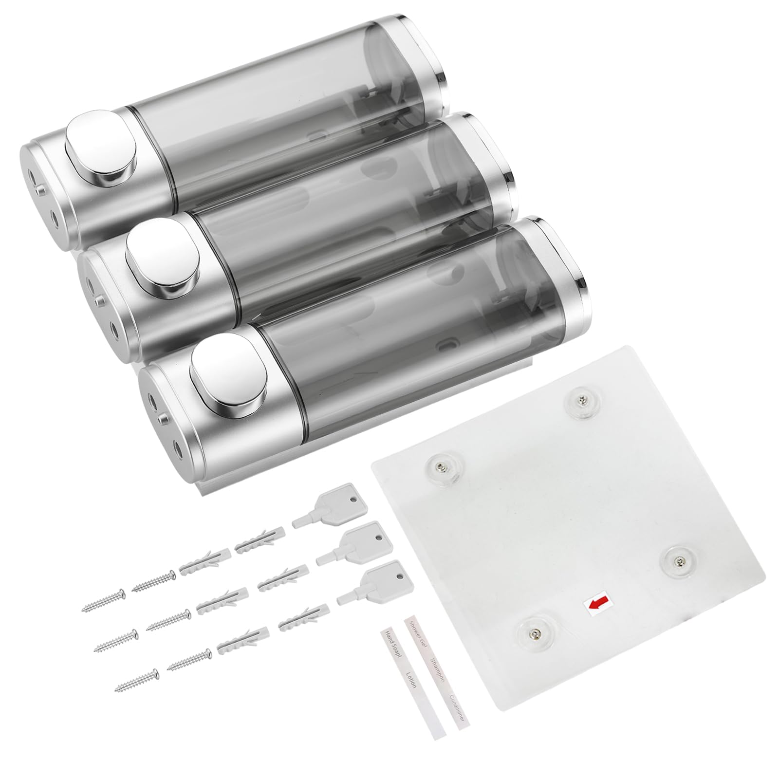 Shower Soap Dispenser No Drill 3 Chamber*300ML