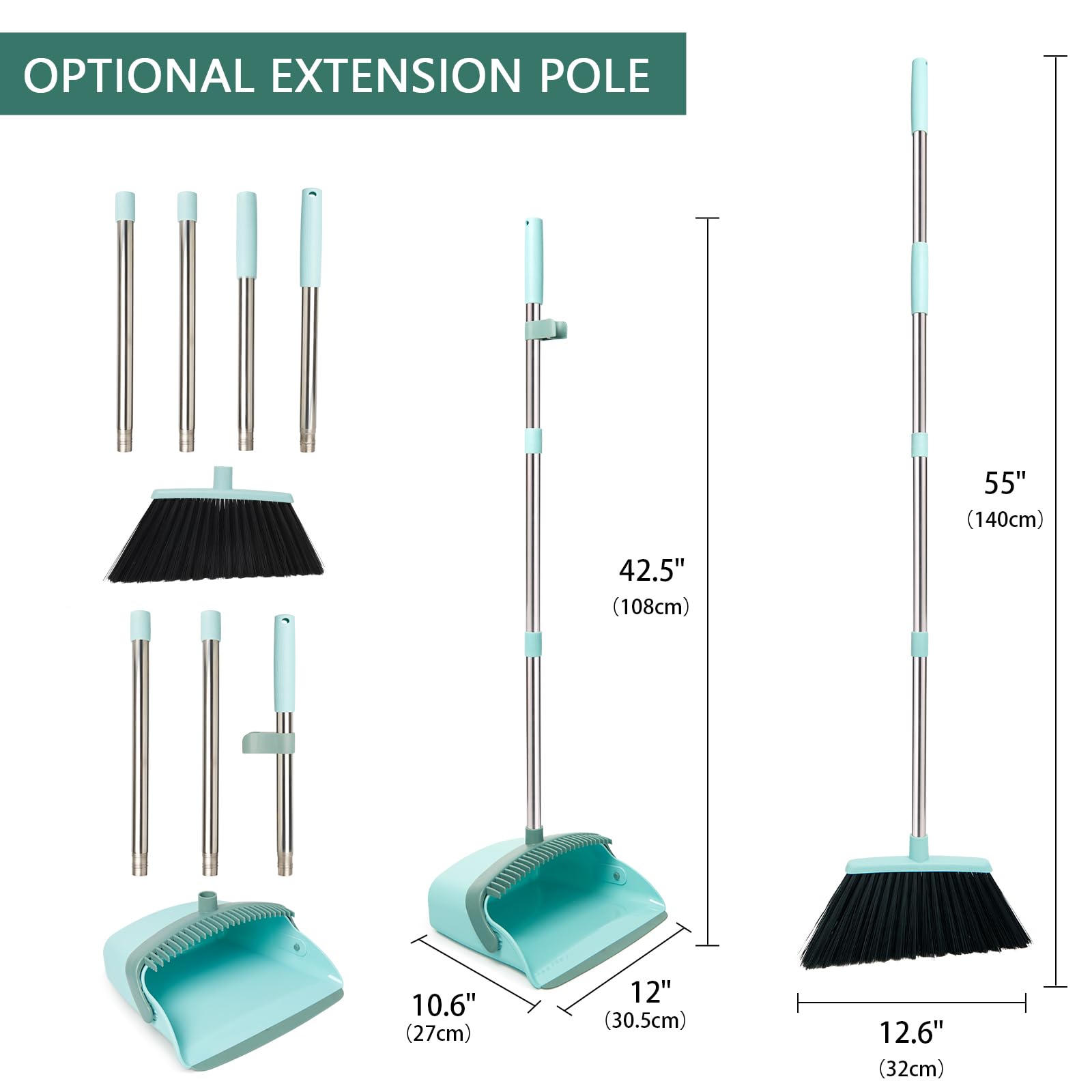 Broom and Dustpan Combo Set