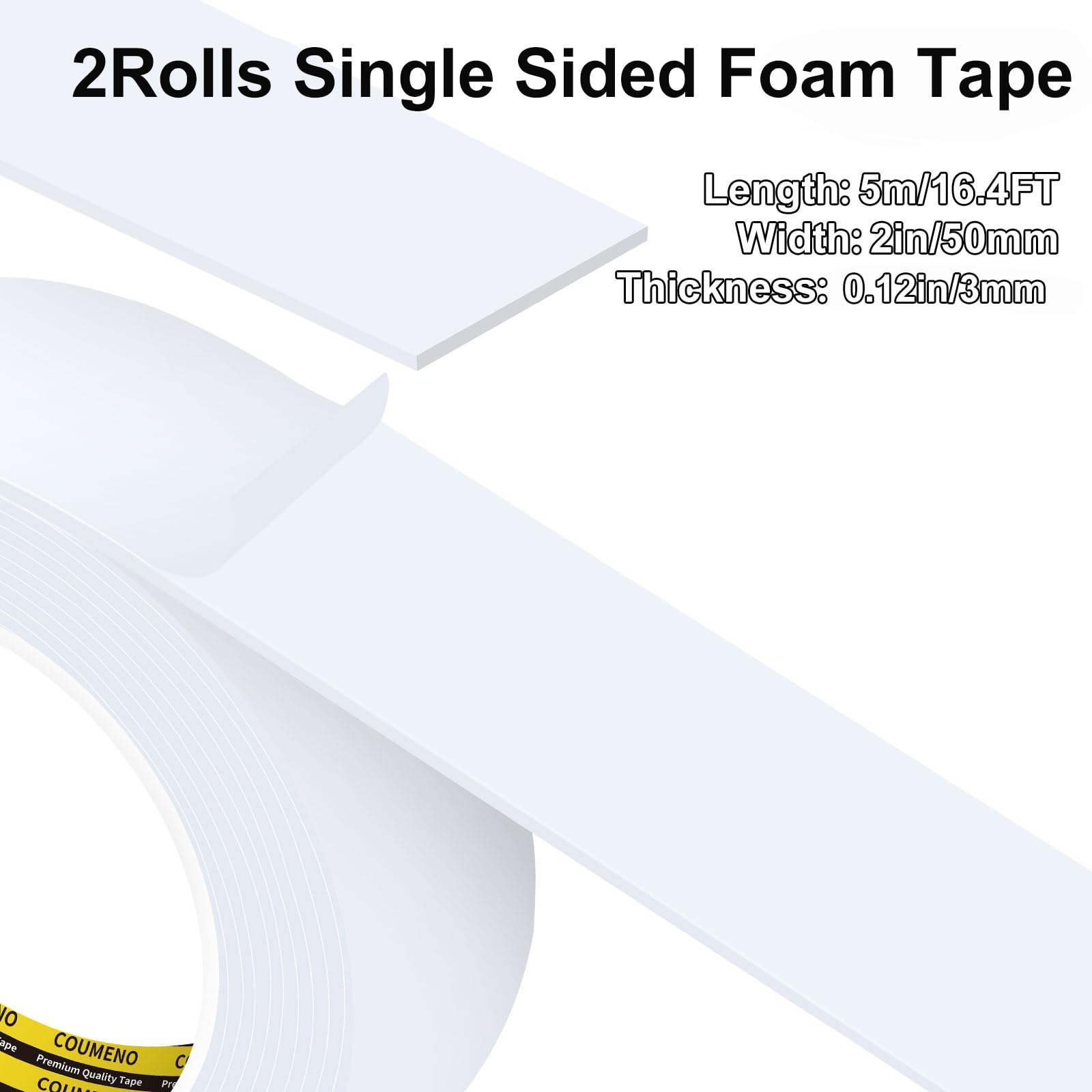 White Foam Tape Weather Stripping Sealing Sponge (32.8 Foot)