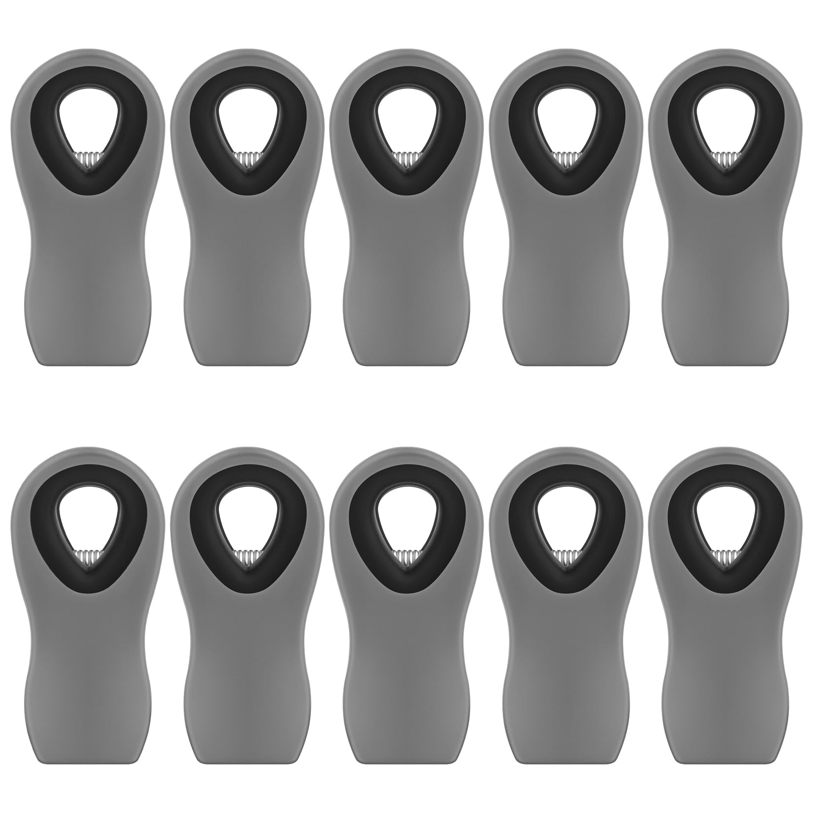 10PCS Magnetic Chip Clips Airtight Seal Reusable Grey Bag Clips for Food Storage Heavy Duty Plastic Food Clip for Refrigerator (10 Count)