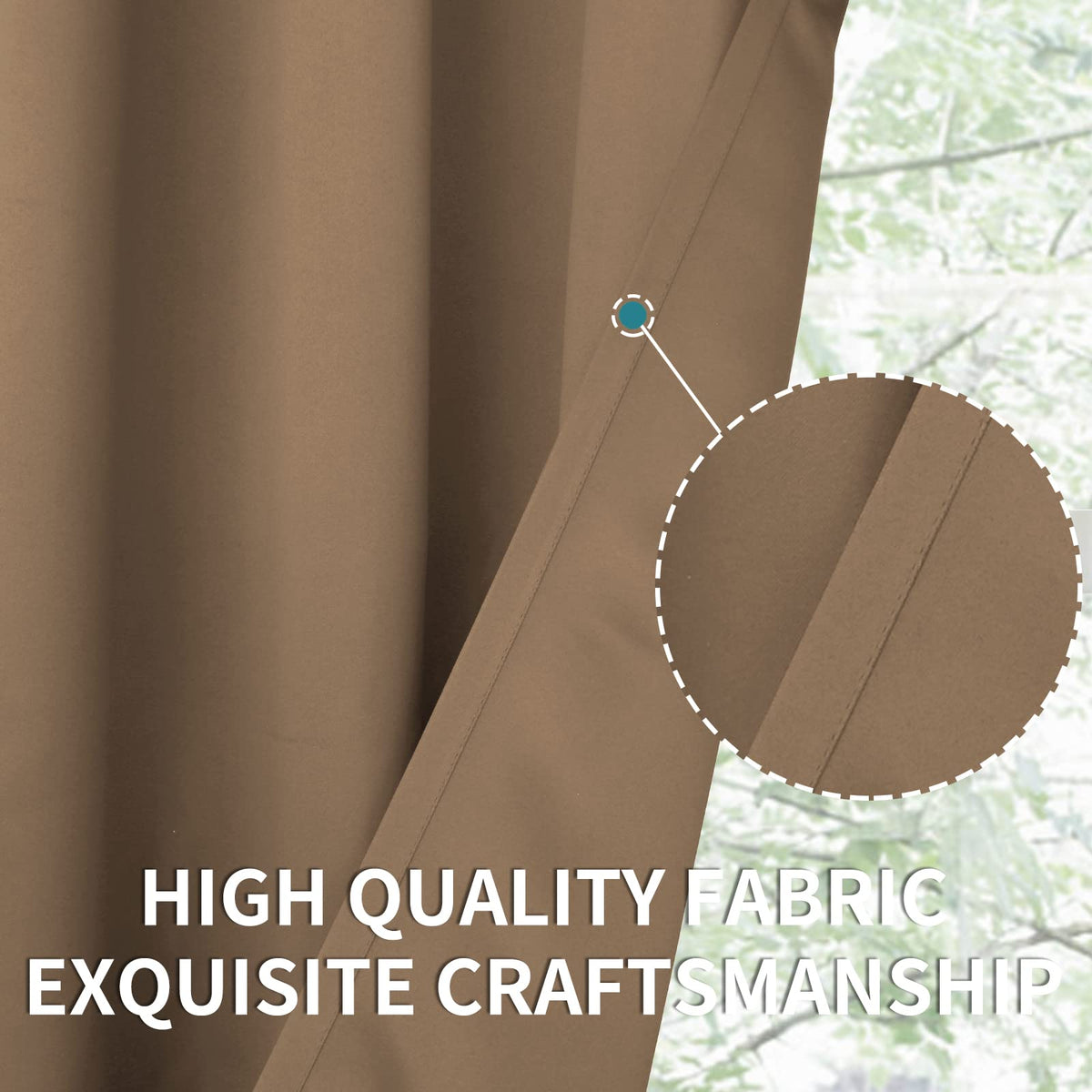 Taupe Blackout Curtains 45 Inch Length for Bedroom (2 Count)