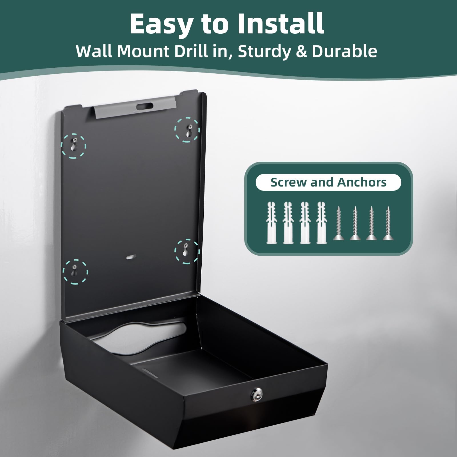 Paper Towels Dispenser Wall Mounted with Key Lock