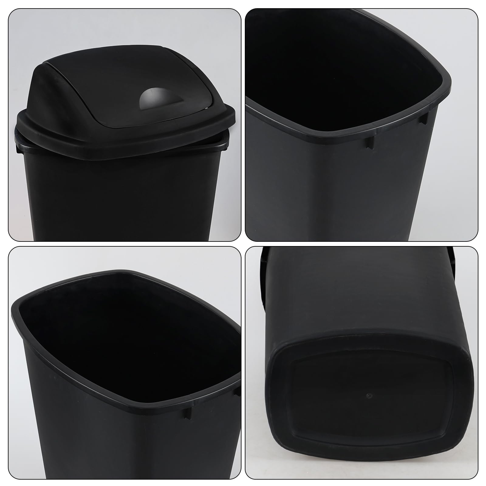 13 Gallon 50 L Swing Lid Tall Kitchen Trash Can (4 Count)